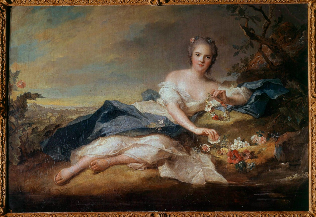 Muotokuva rouva Henriette Ranskasta (1727-1752) Floressa, Louis XV:n tytär Jean Marcin (Jean-Marc) Nattierin (1685-1766) maalaus 1742 Aurinko 0,96x1,51 m tekijältä Jean Marc Nattier