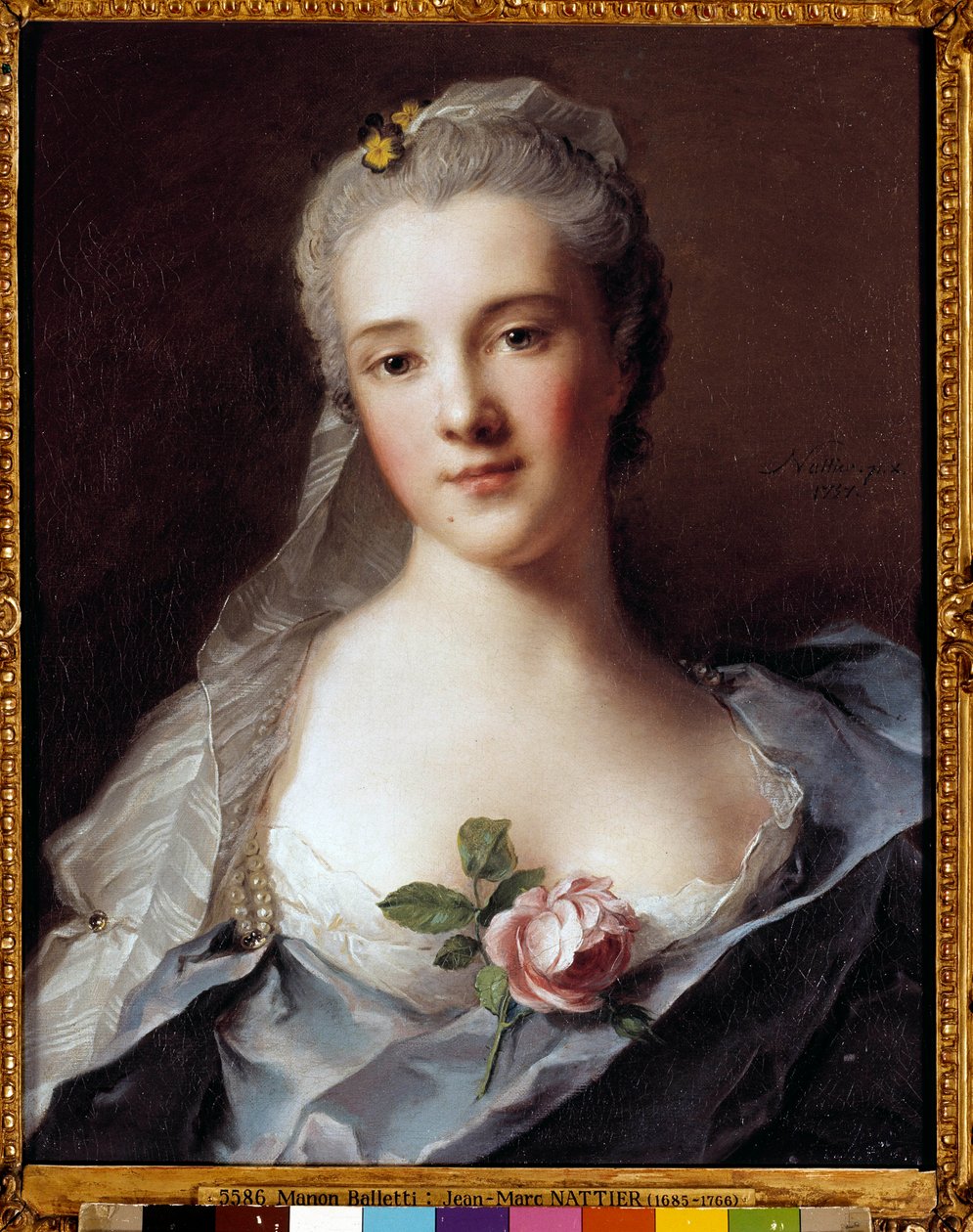 Manon Ballettin (1740-1776), arkkitehti Jean Francois Blondelin (1705-1774) vaimon muotokuva Jean Marcin (Jean-Marc) Nattierin (1685-1766) maalaus tekijältä Jean Marc Nattier