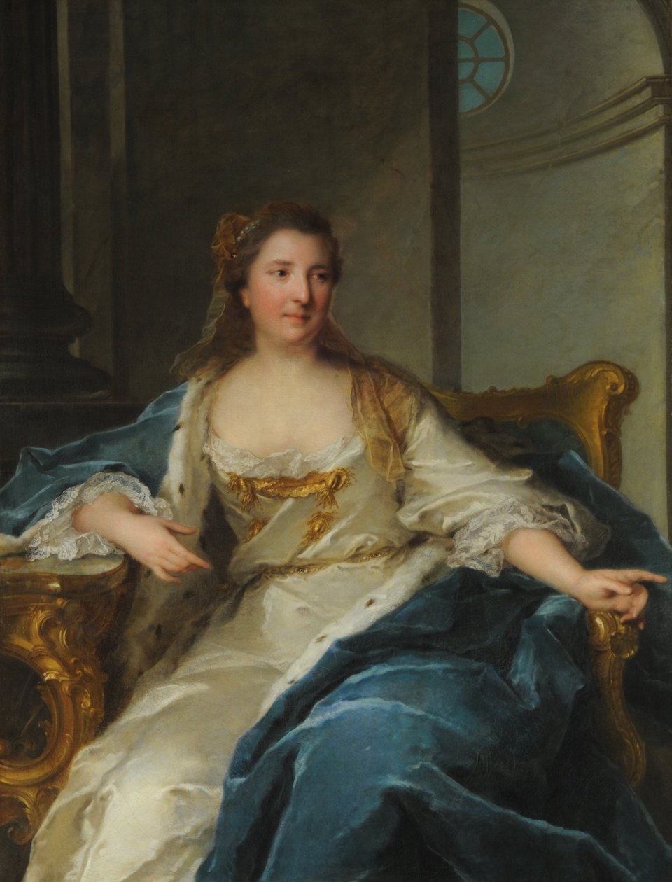 Hessen-Rheinfels-Rotenburgin prinsessa Carolinen muotokuva 1714-1741, 1700-luvun ensimmäinen puolisko. tekijältä Jean Marc Nattier