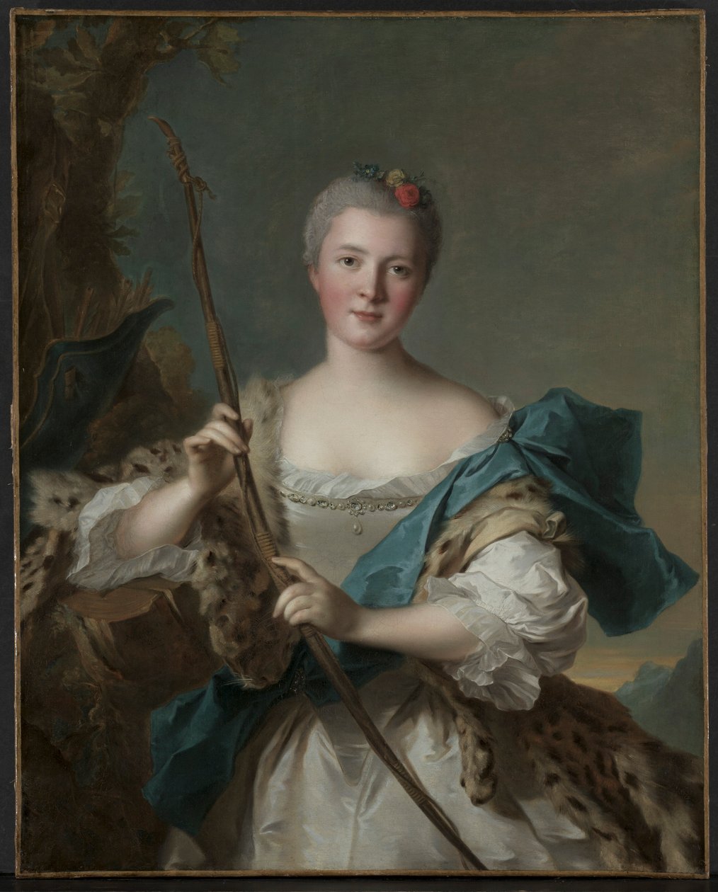 Naisen muotokuva Diana, 1752. tekijältä Jean Marc Nattier