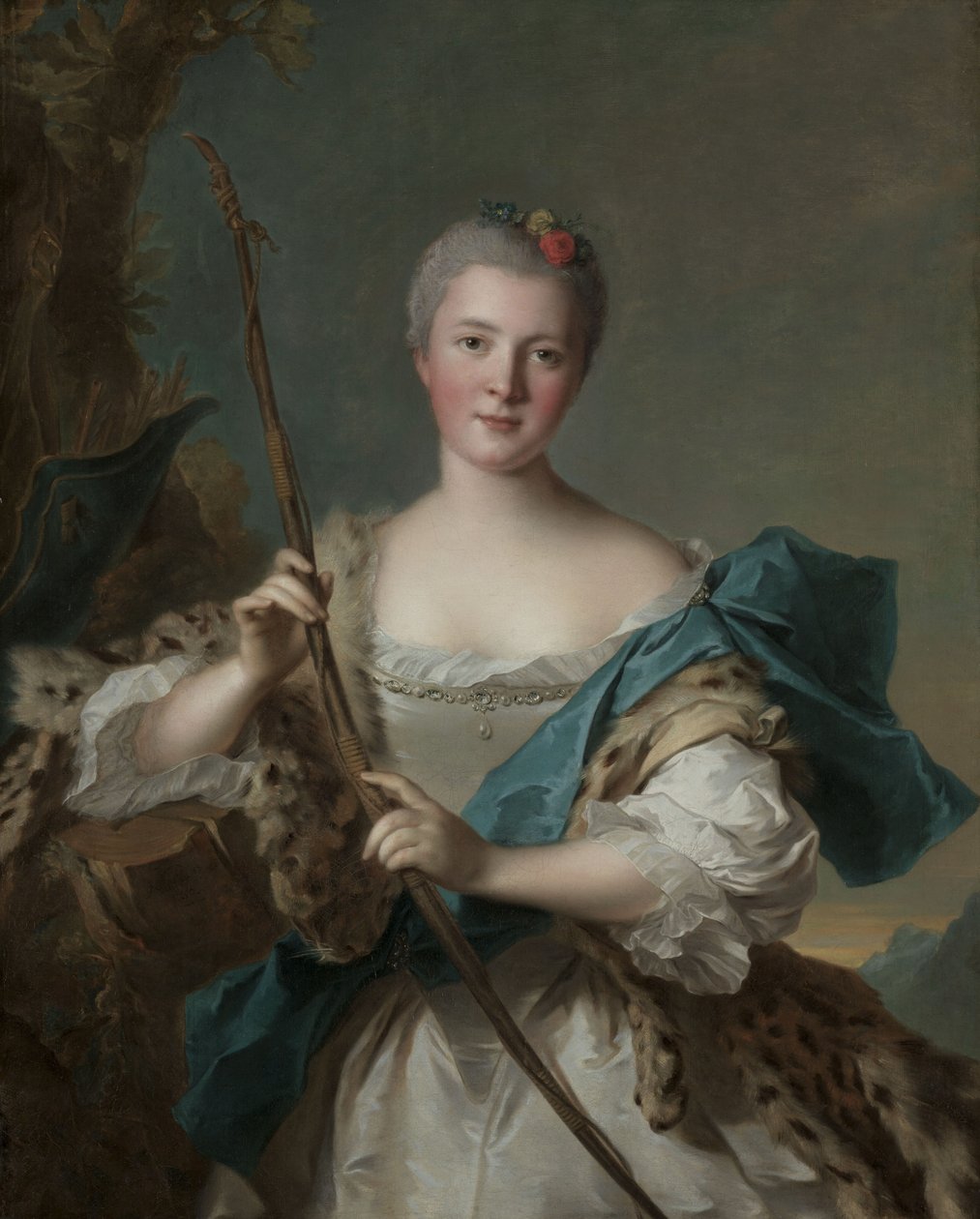 Naisen muotokuva Diana, 1752 tekijältä Jean Marc Nattier