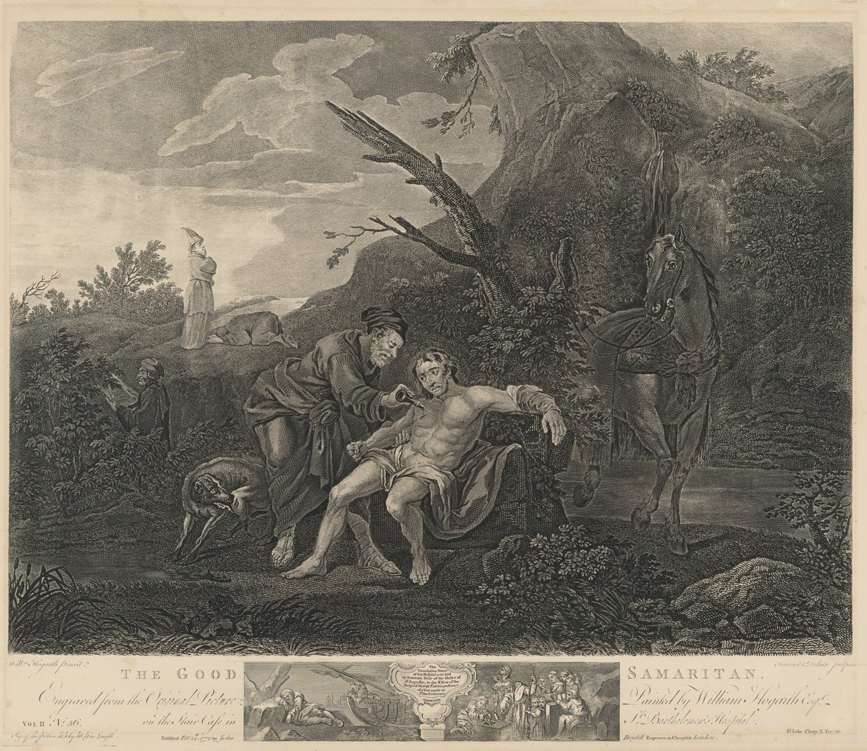 Laupias samarialainen tekijältä Jean Marie Delatre and Simon Francois Ravenet I after William Hogarth