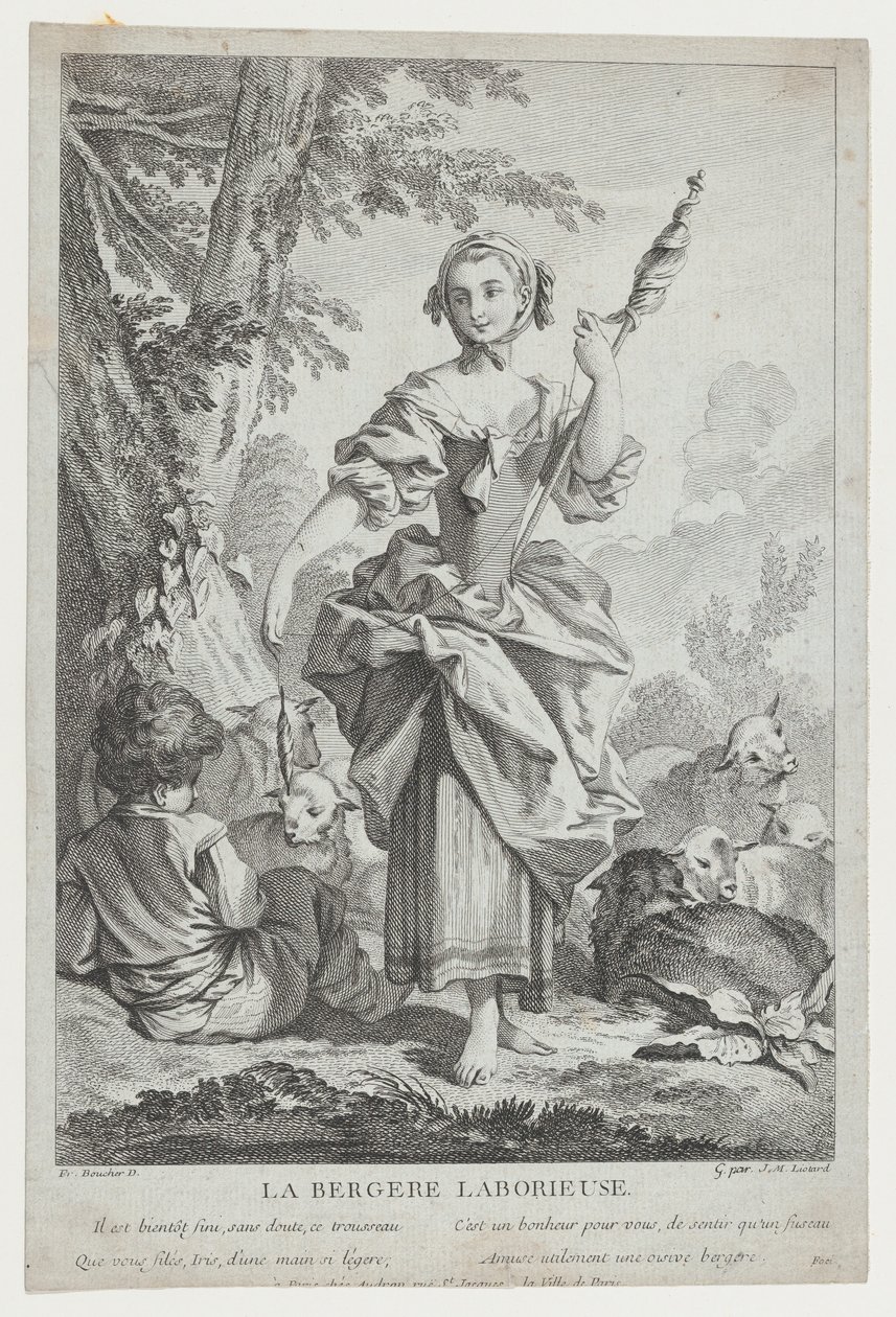 La Bergere Laborieuse, 1700-luku. tekijältä Jean Michel Liotard