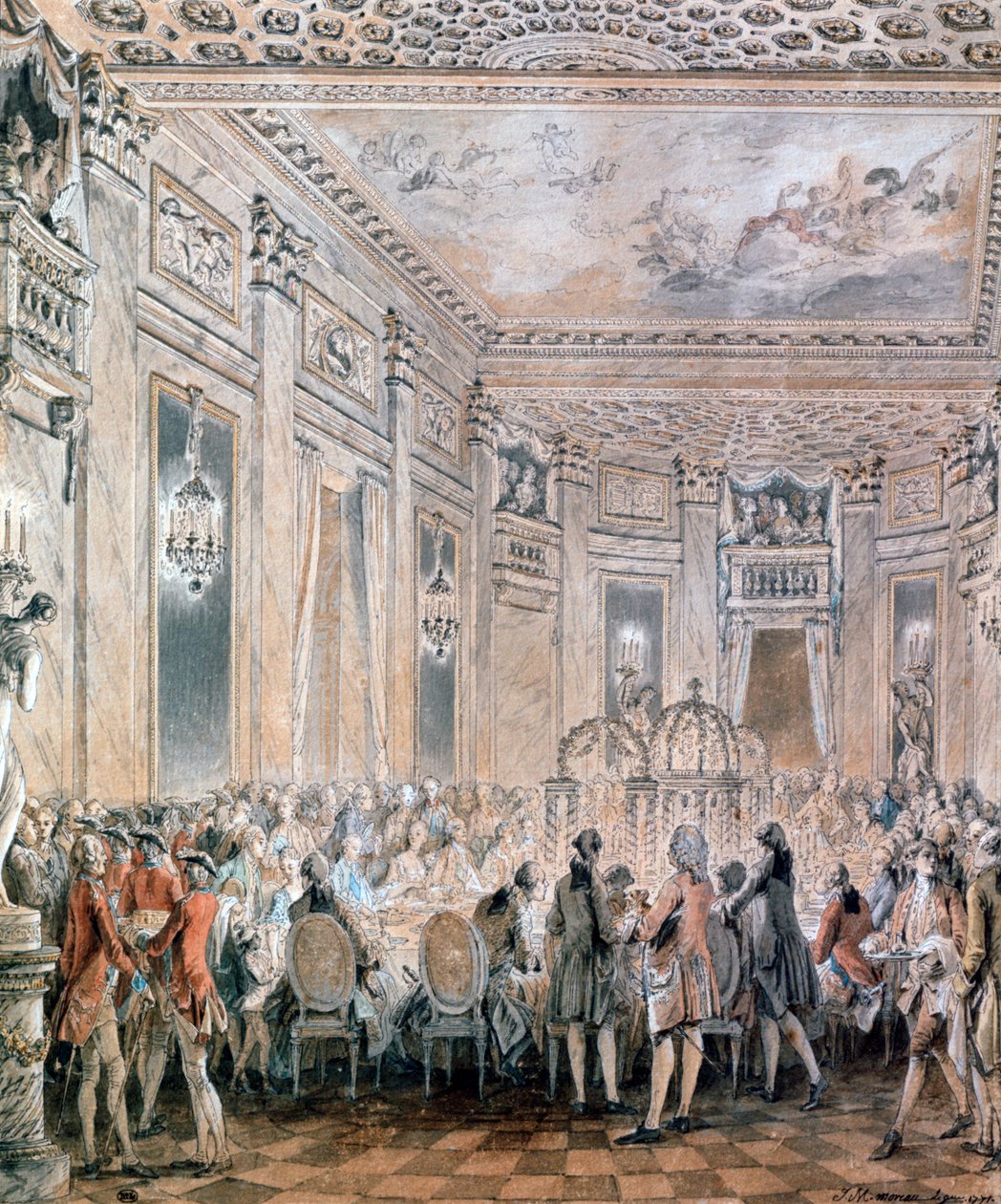 Juhla Louveciennesissä, 1771 tekijältä Jean Michel the Younger Moreau
