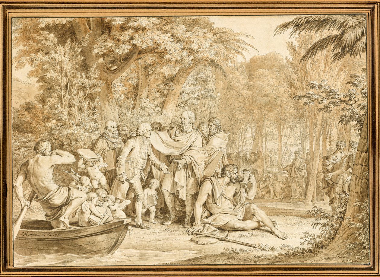 Jean-Jacques Rousseaun saapuminen Champs-Élysées