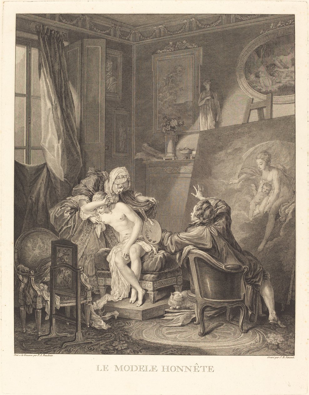 Rehellinen malli tekijältä Jean Michel Moreau and Jean Baptiste Blaise Simonet after Pierre Antoine Baudouin