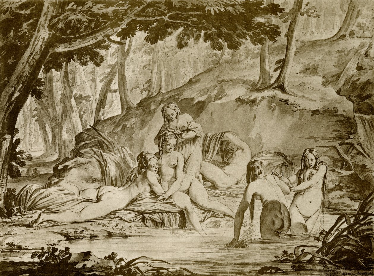 Uiminen nymfit tekijältä Jean Michel the Younger Moreau