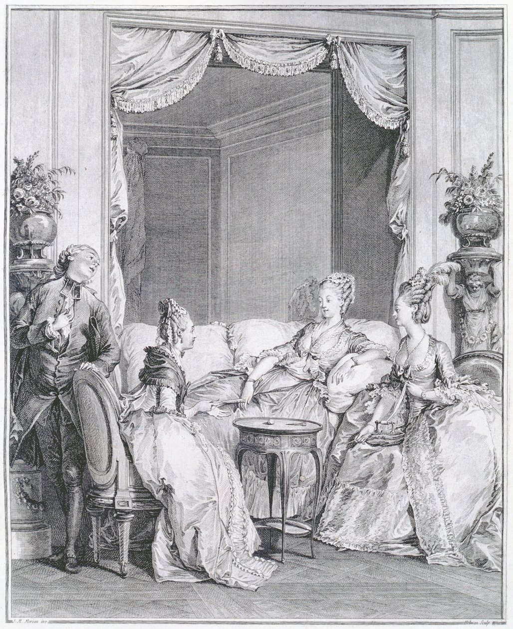 Älä pelkää, hyvä ystäväni, kaiverrettu I.S. Helman (1743-1809) tekijältä Jean Michel the Younger Moreau