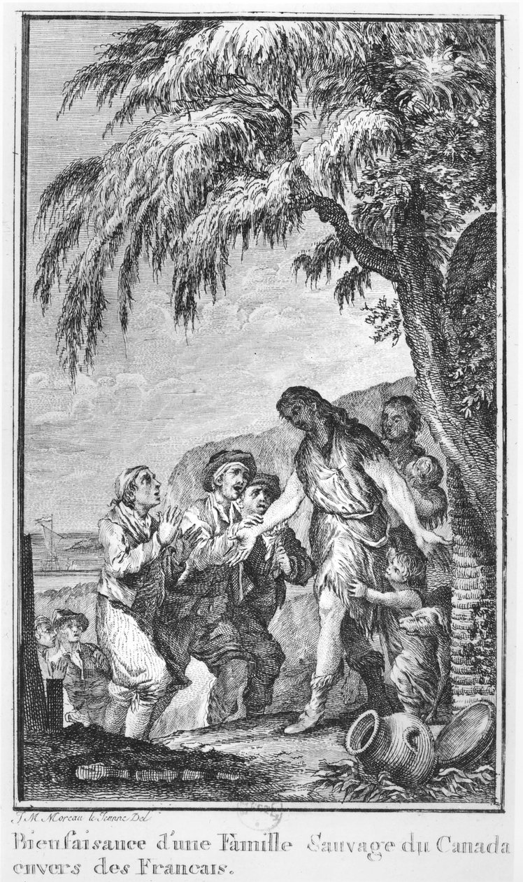 Kuvitus Abbe Guillaume Raynalin (1713-96) teoksesta "Histoire philosophique et politique des deux Indes" tekijältä Jean Michel the Younger Moreau