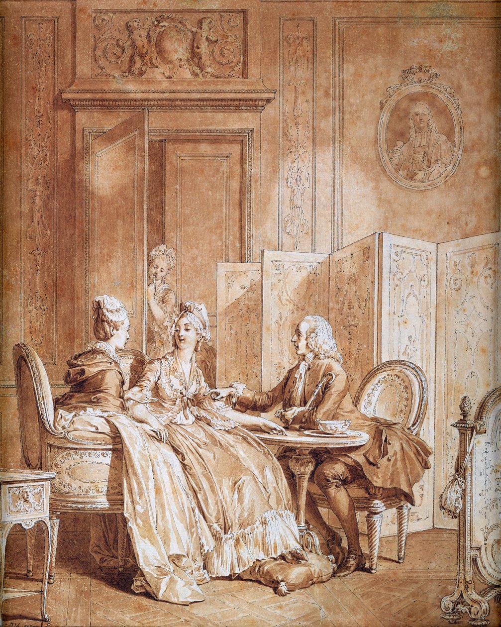 Raskausilmoitus (katso myös 157481) tekijältä Jean Michel the Younger Moreau