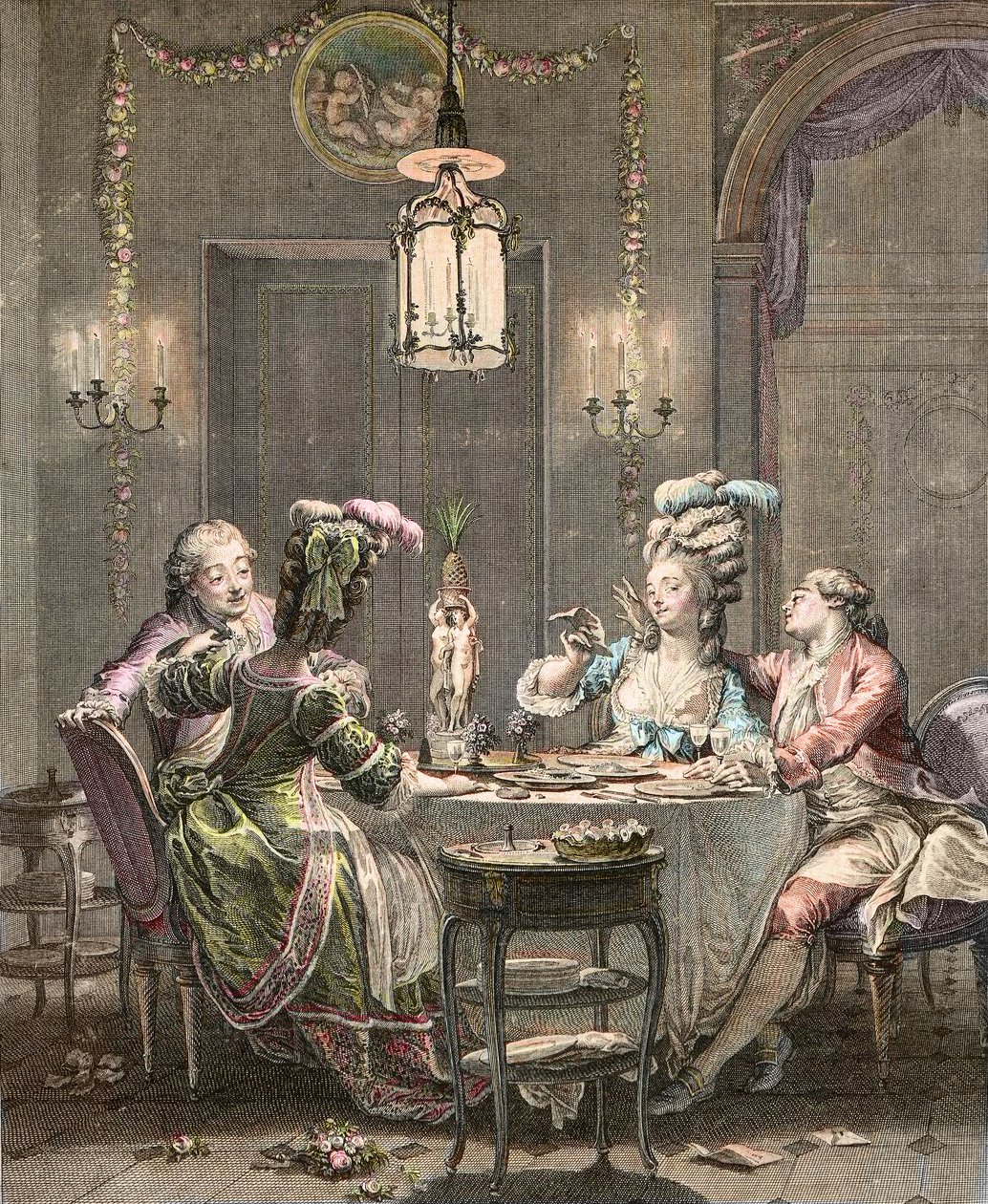 Le supper fin - kaiverrus Moreau Jean Michel, le Jeune (1741-1814) - Gourmet Supper, kaiverrus Isidore Stanislas Helman (1743-1809) 1781 Moreaun, Jean Michel nuoremman (1741-1814) mukaan tekijältä Jean Michel the Younger (after) Moreau