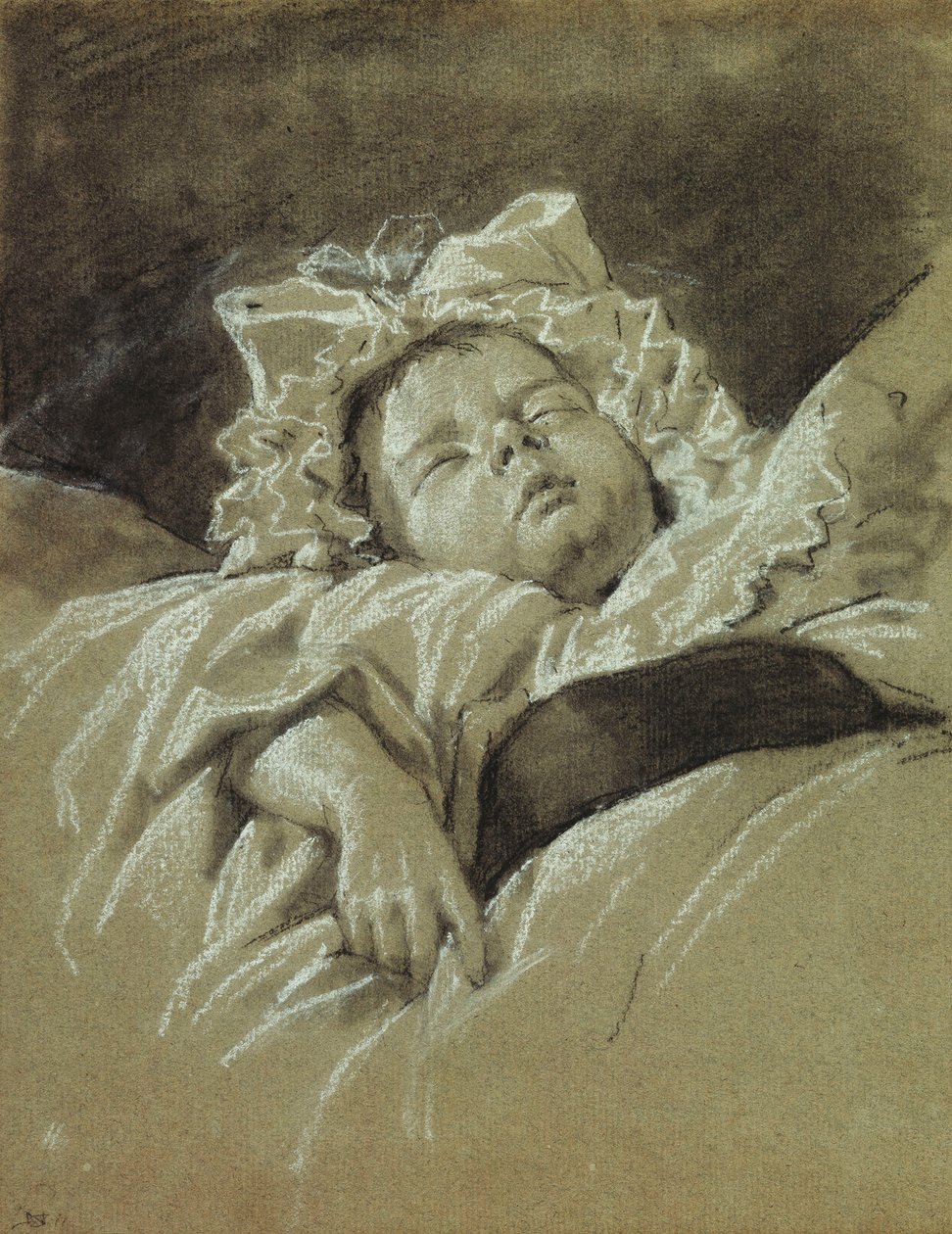 Nukkuvan lapsen pää, tekijältä Jean Michel the Younger Moreau