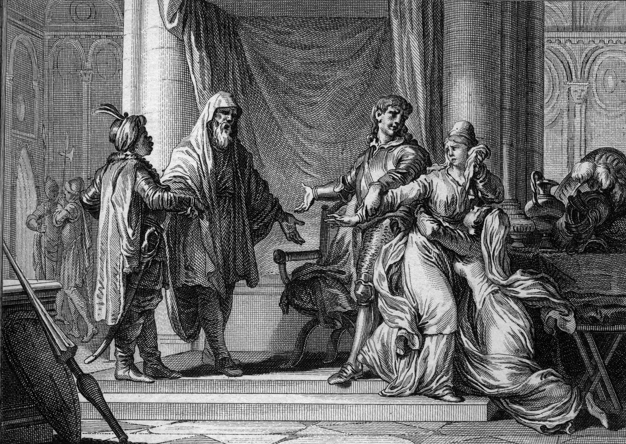 Isänsä (Eudes) solmi Akvitanian prinsessan Lampagien pakkonaimisiin maurien kapteeni Munuzan (Uthman ibn Naissa) kanssa turvatakseen rauhan saraseenien kanssa, 730. Kaiverrus Jean Michel Moreau, dit Moreau le Jeune (1741-1814) ) tekijältä Jean Michel the Younger Moreau