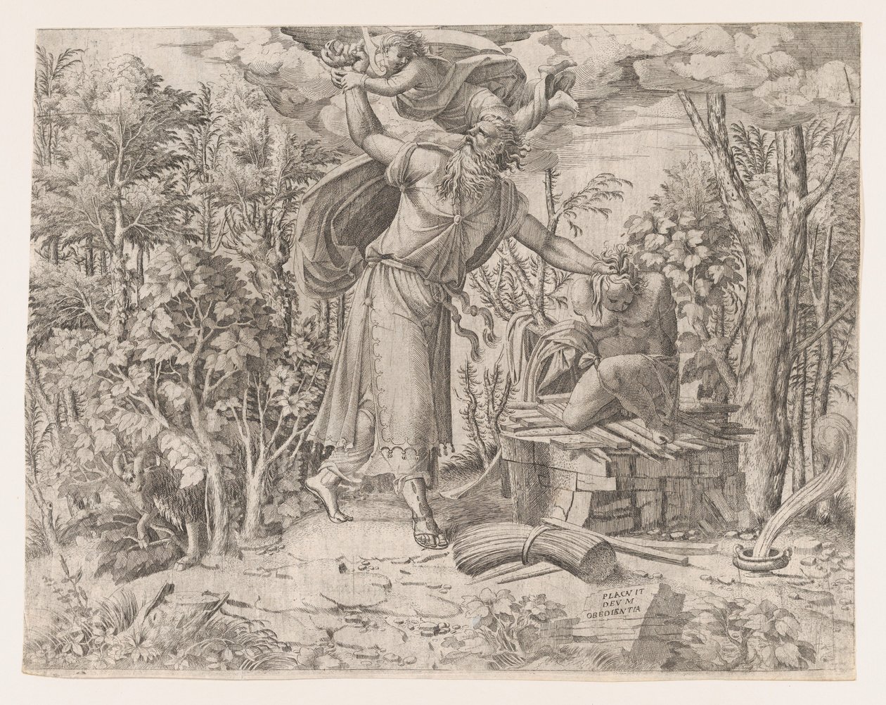 Abraham uhraa Iisakin, 1535-55. tekijältä Jean Mignon