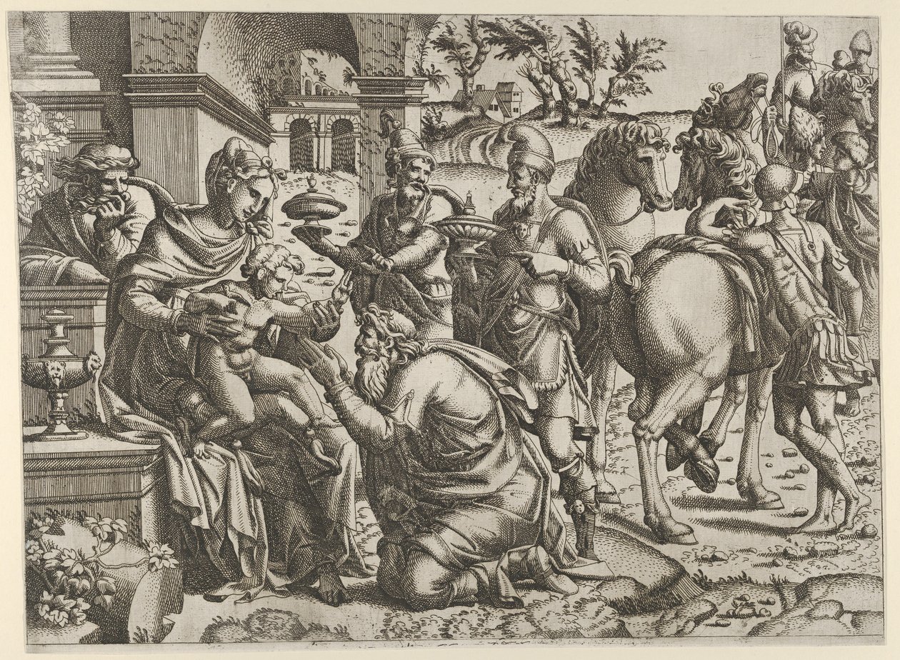 Maagien palvonta, n. 1545. tekijältä Jean Mignon