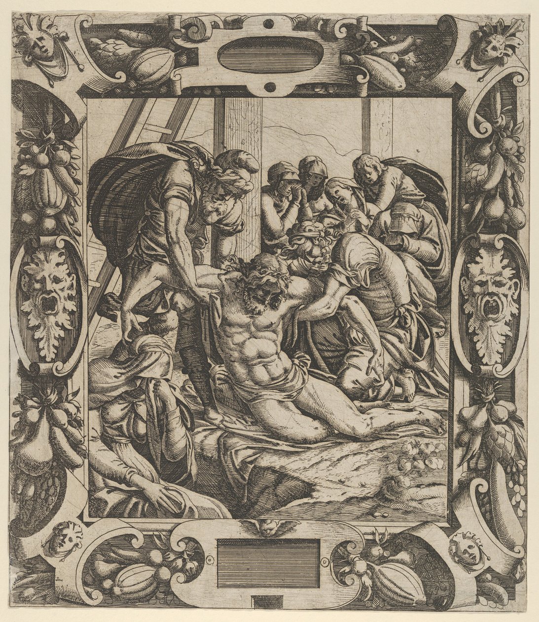 Ristin laskeutuminen, n. 1544. tekijältä Jean Mignon