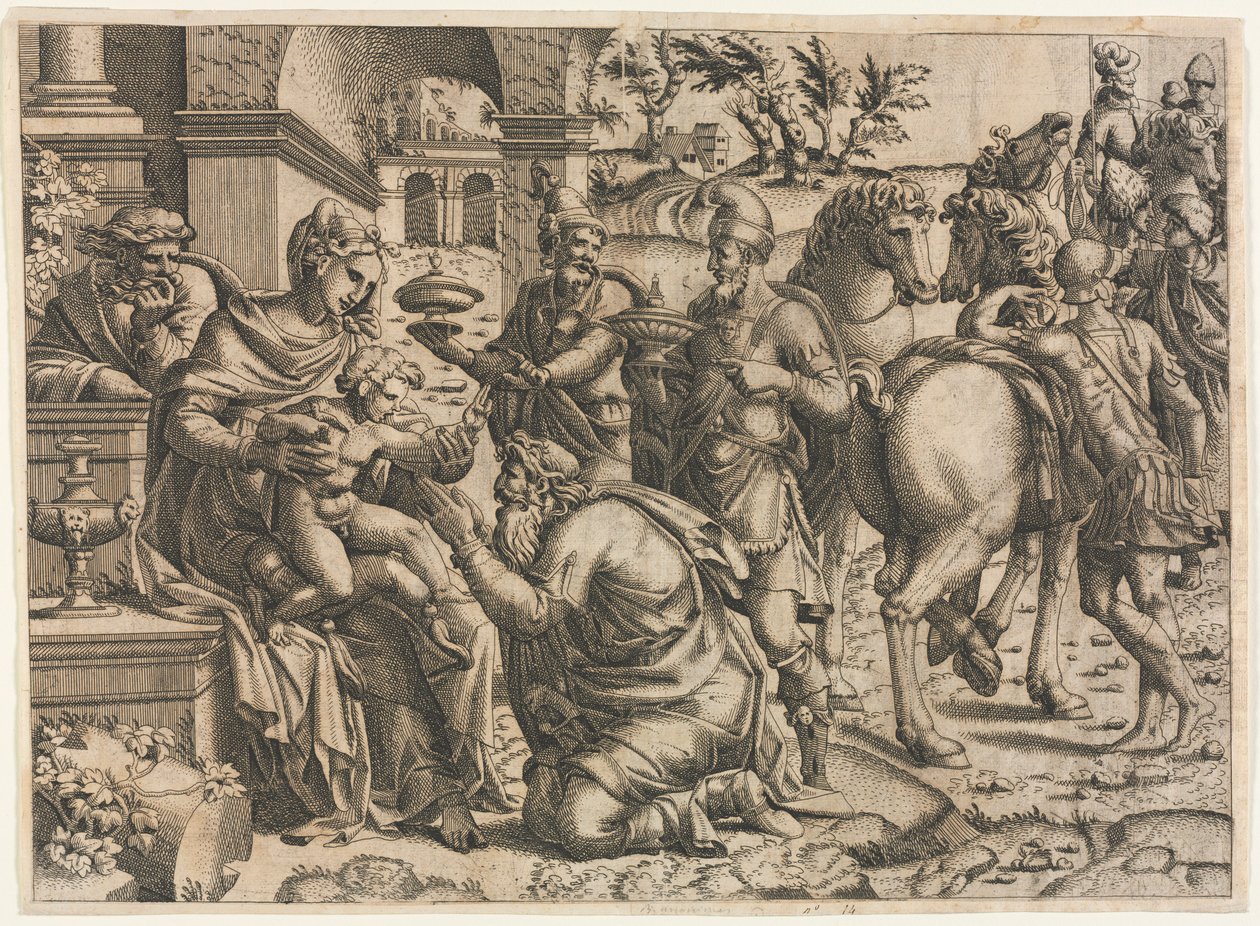 The Adoration of the Magi, n. 1545. tekijältä Jean Mignon