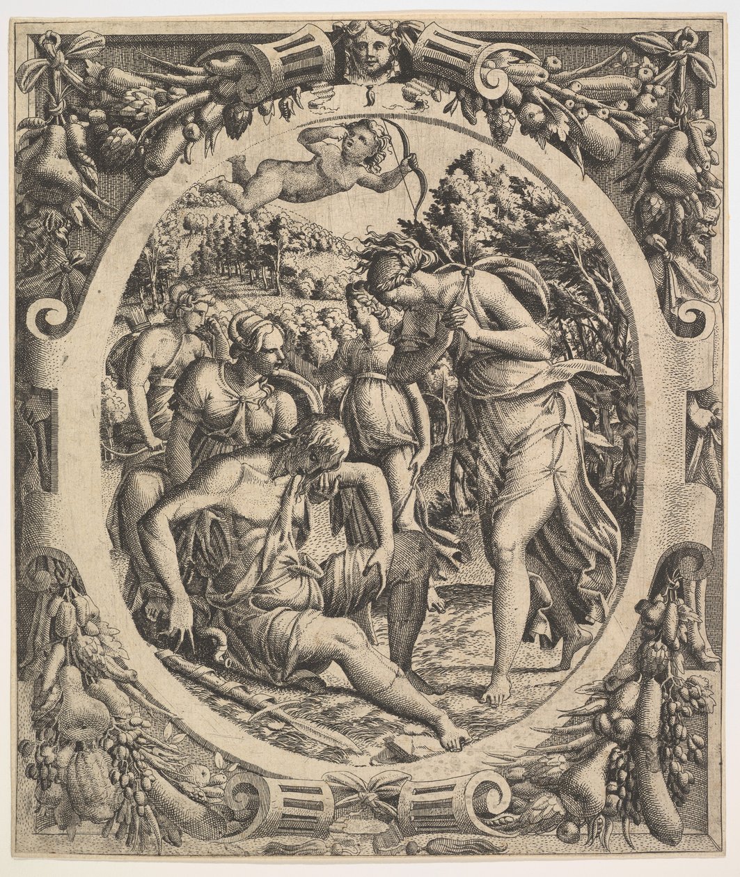 Adonisin kuolema, 1544. tekijältä Jean Mignon