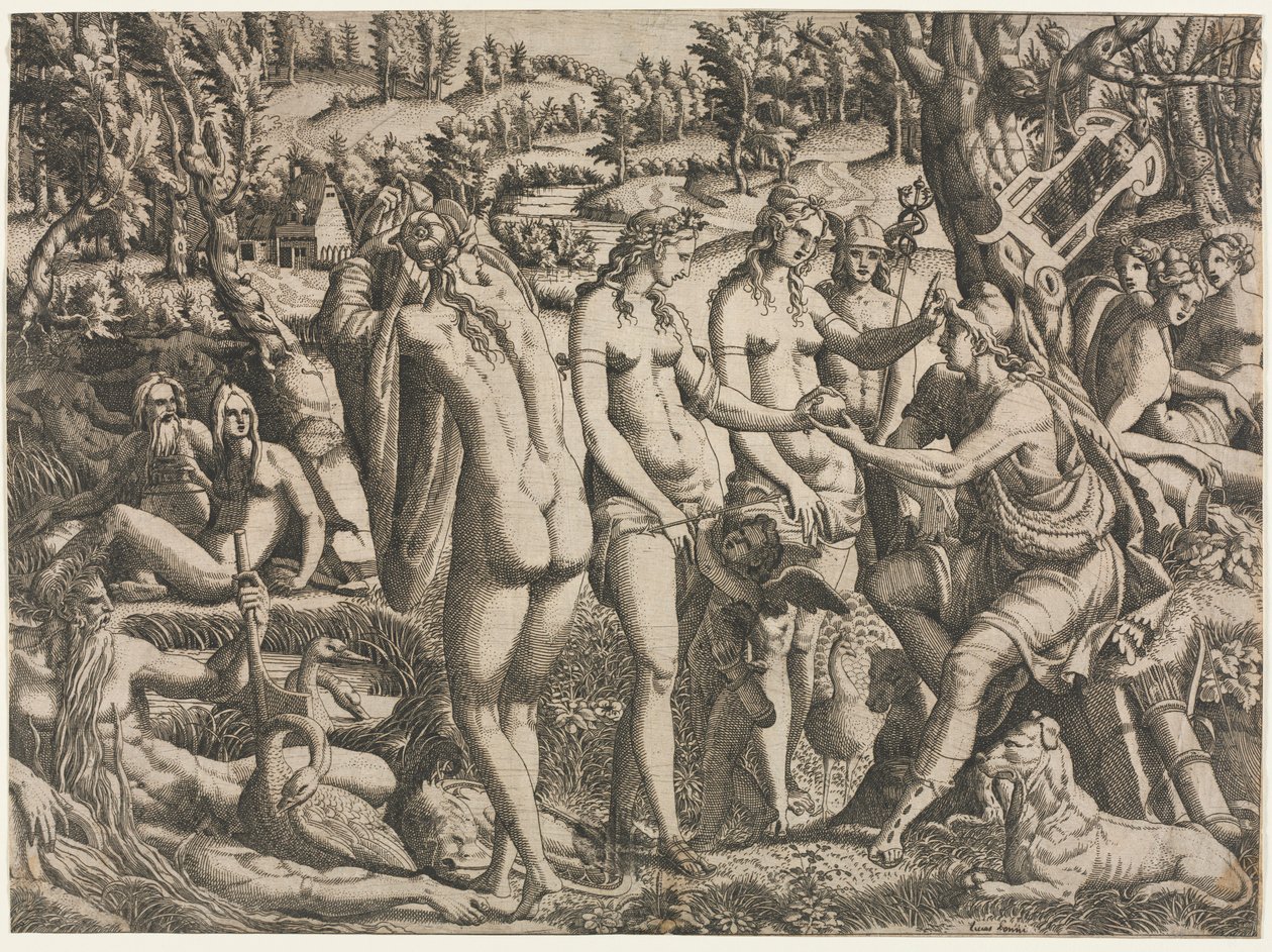 Pariisin tuomio, n. 1545. tekijältä Jean Mignon