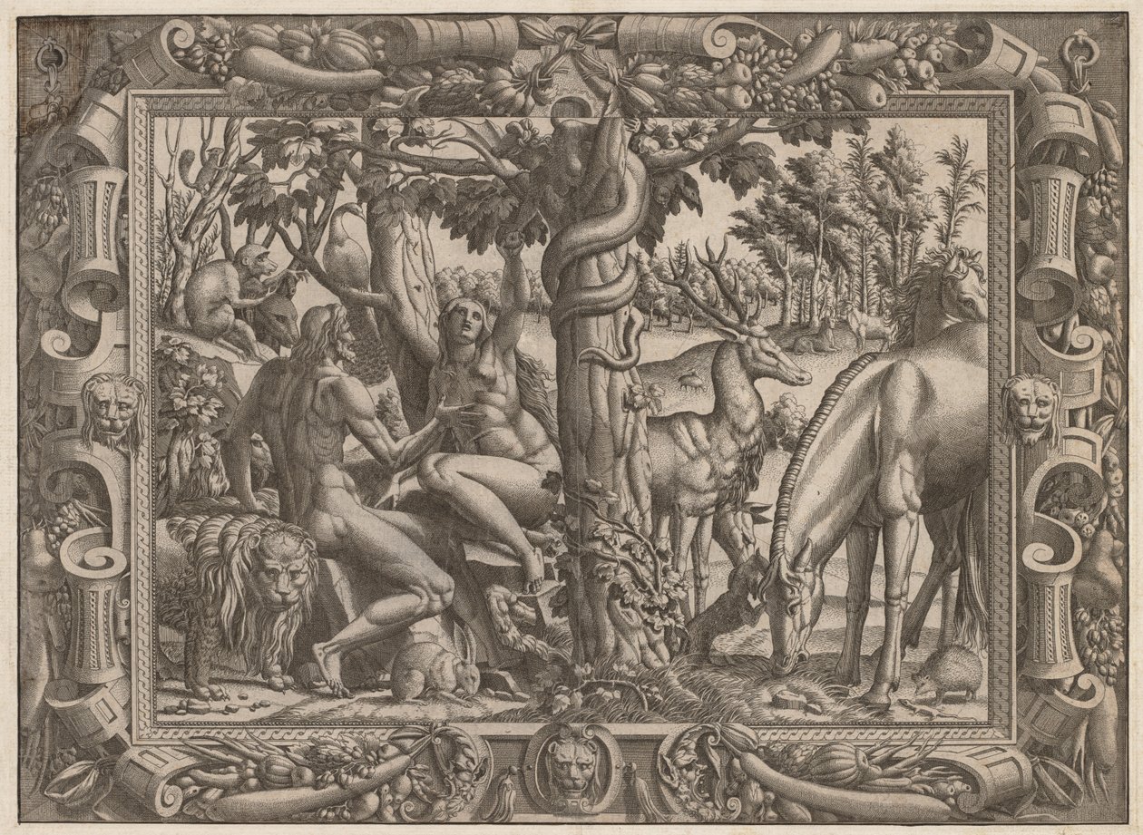 Eevan kiusaus, n. 15451547. tekijältä Jean Mignon