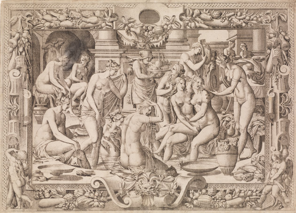 Naiset kylpevät, 1535-55. tekijältä Jean Mignon
