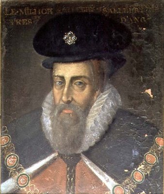 Muotokuva Robert Cecilistä (n. 1563-1612) 1. Earl of Salisburyn ja 1. varakreivi Cranborne (öljy paneelissa) tekijältä Jean Monier or Mosnier