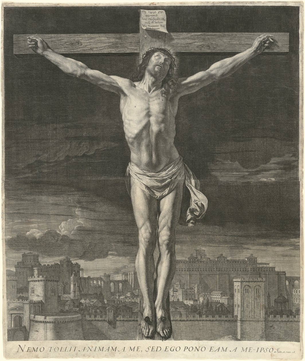Kristus kuolee ristillä tekijältä Jean Morin, after Philippe de Champaigne
