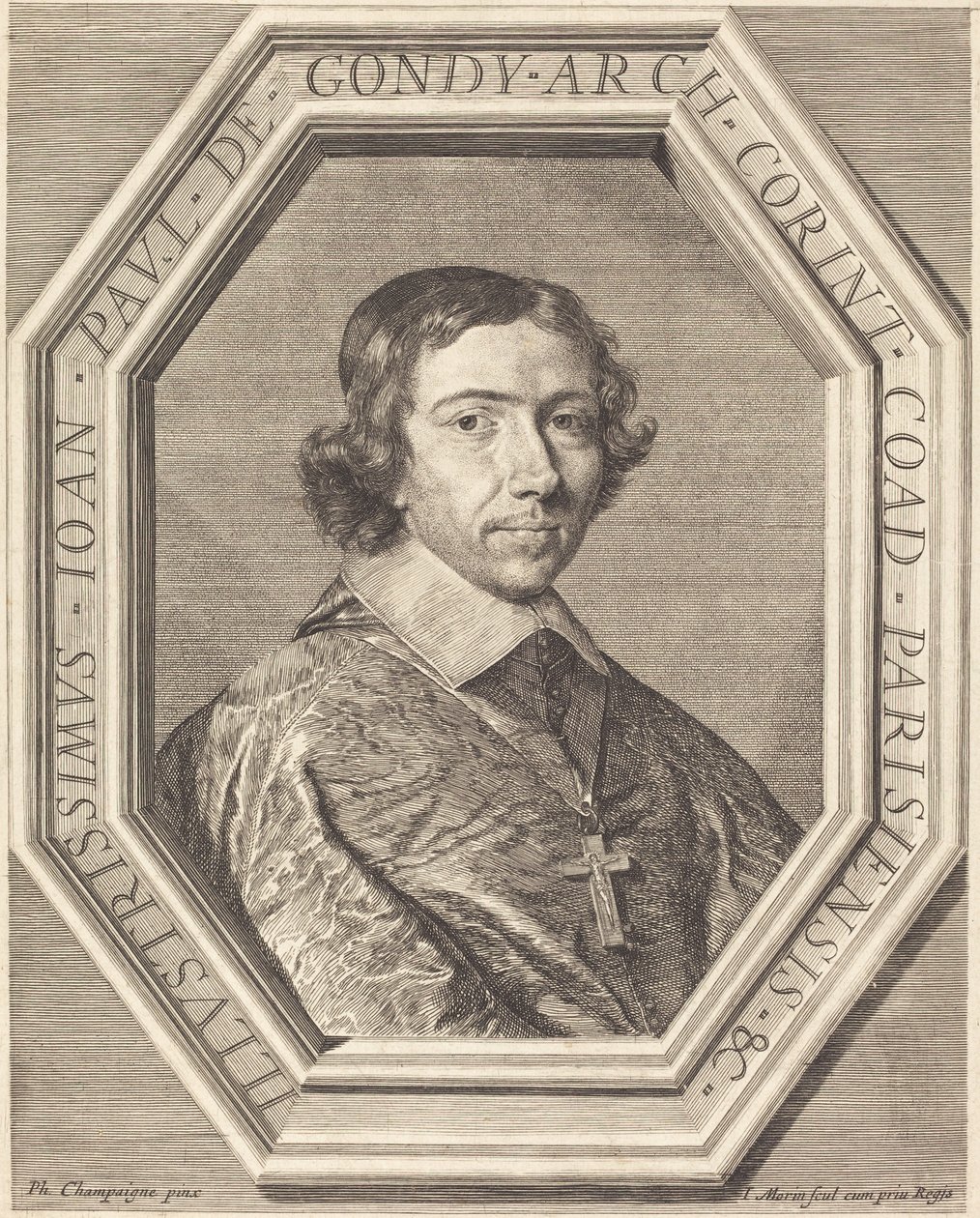 Jean Francois Paul de Gondy tekijältä Jean Morin after Philippe de Champaigne