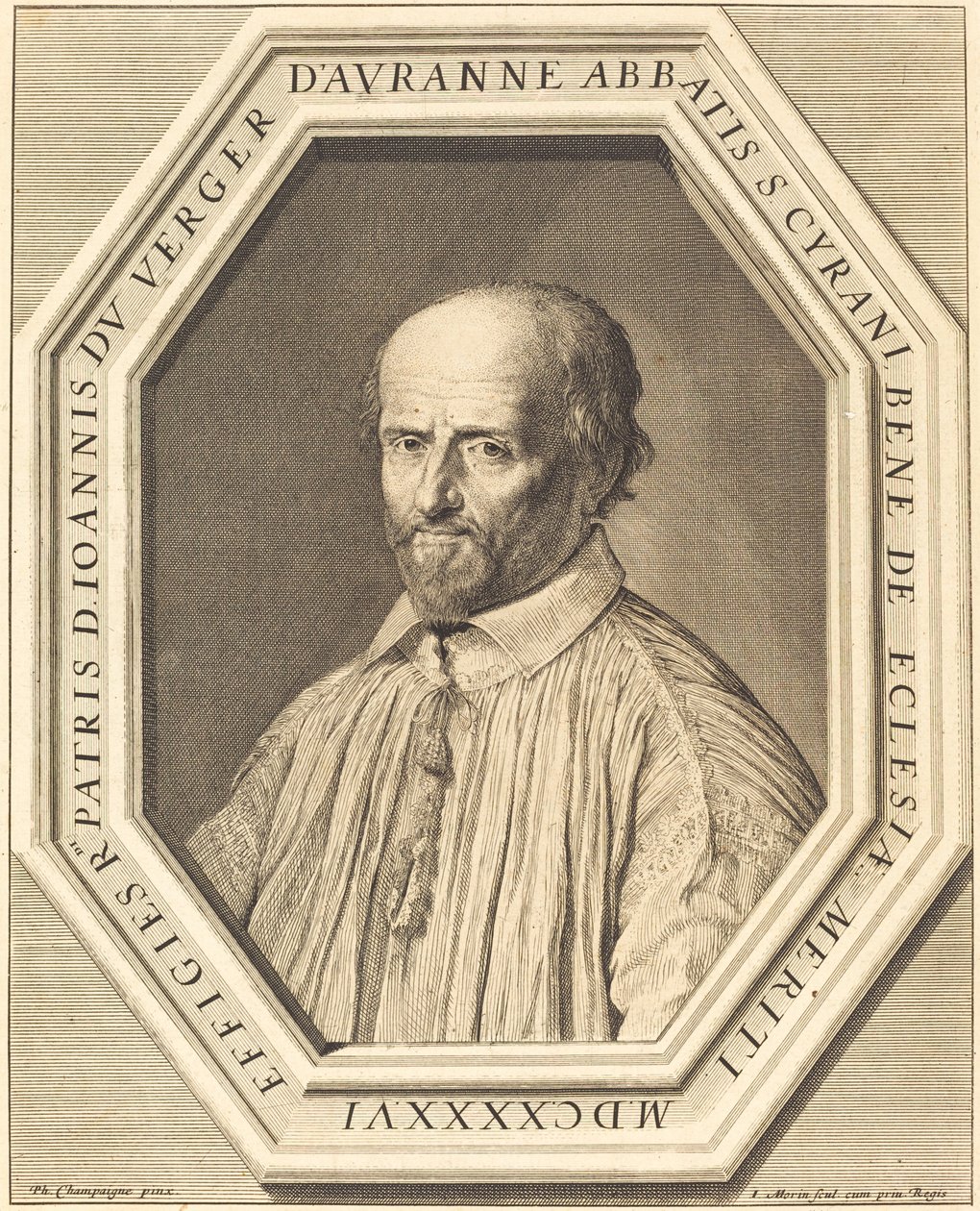 Jean Verger de Hauranne tekijältä Jean Morin after Philippe de Champaigne