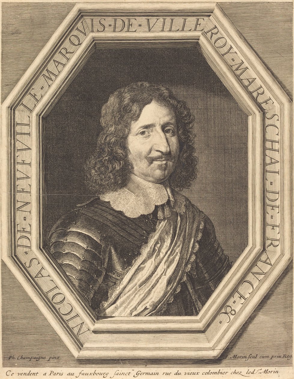 Nicholas de Neufville, Villeroyn markiisi tekijältä Jean Morin after Philippe de Champaigne