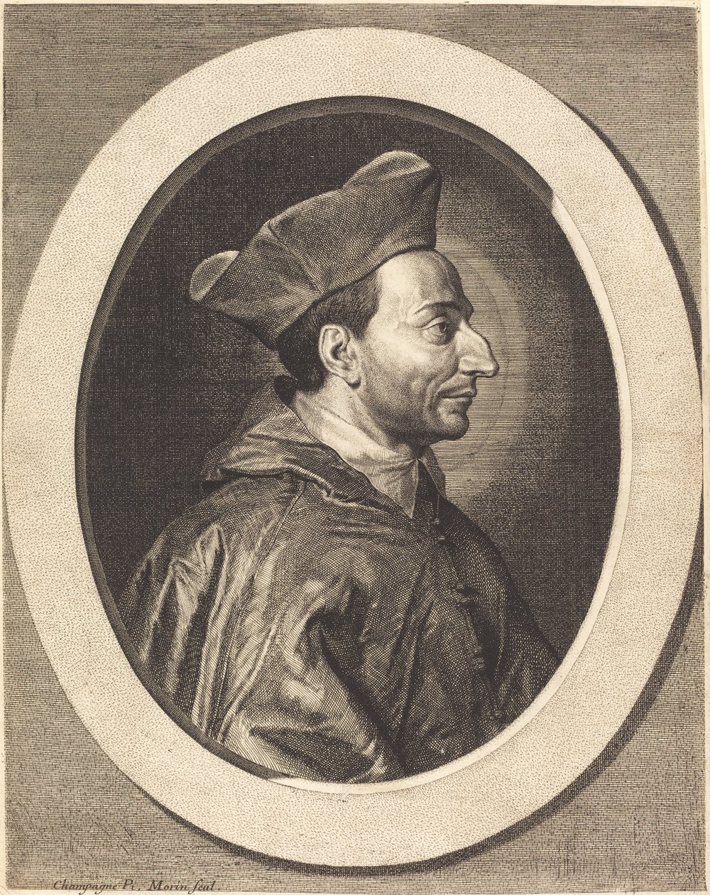 Pyhä Charles, kardinaali Borromeo tekijältä Jean Morin after Philippe de Champaigne