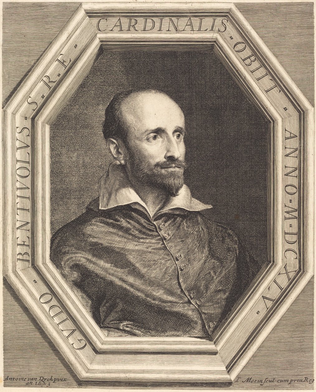 Kardinaali Guido Bentivoglio tekijältä Jean Morin, after Sir Anthony van Dyck