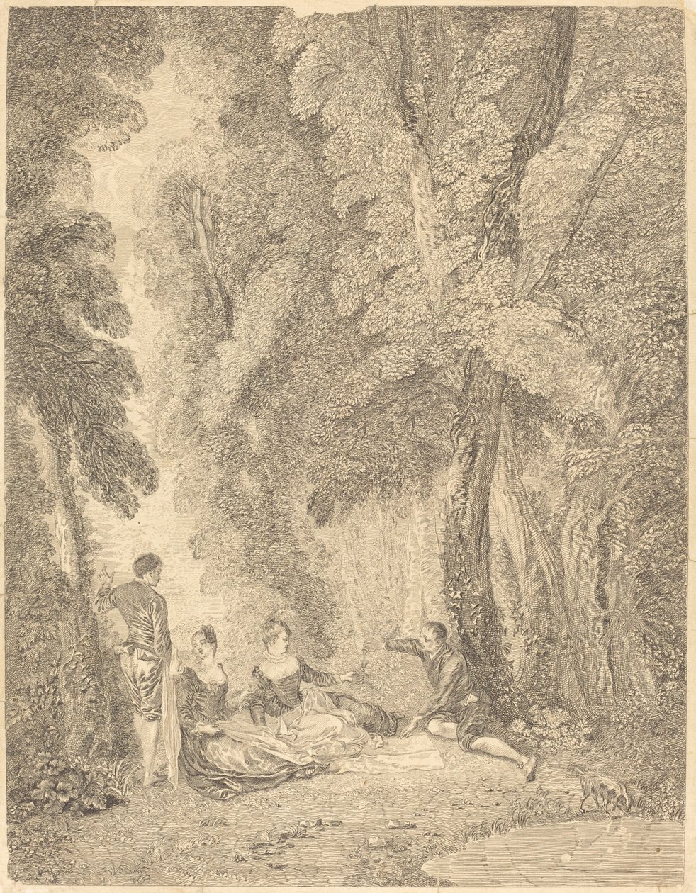 Koalitio tekijältä Jean Moyreau after Antoine Watteau