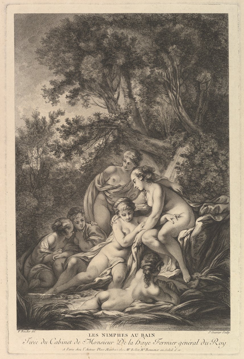 Les Nimphes au Bain Nymfit kylpylässä, 1700-luku. tekijältä Jean Ouvrier