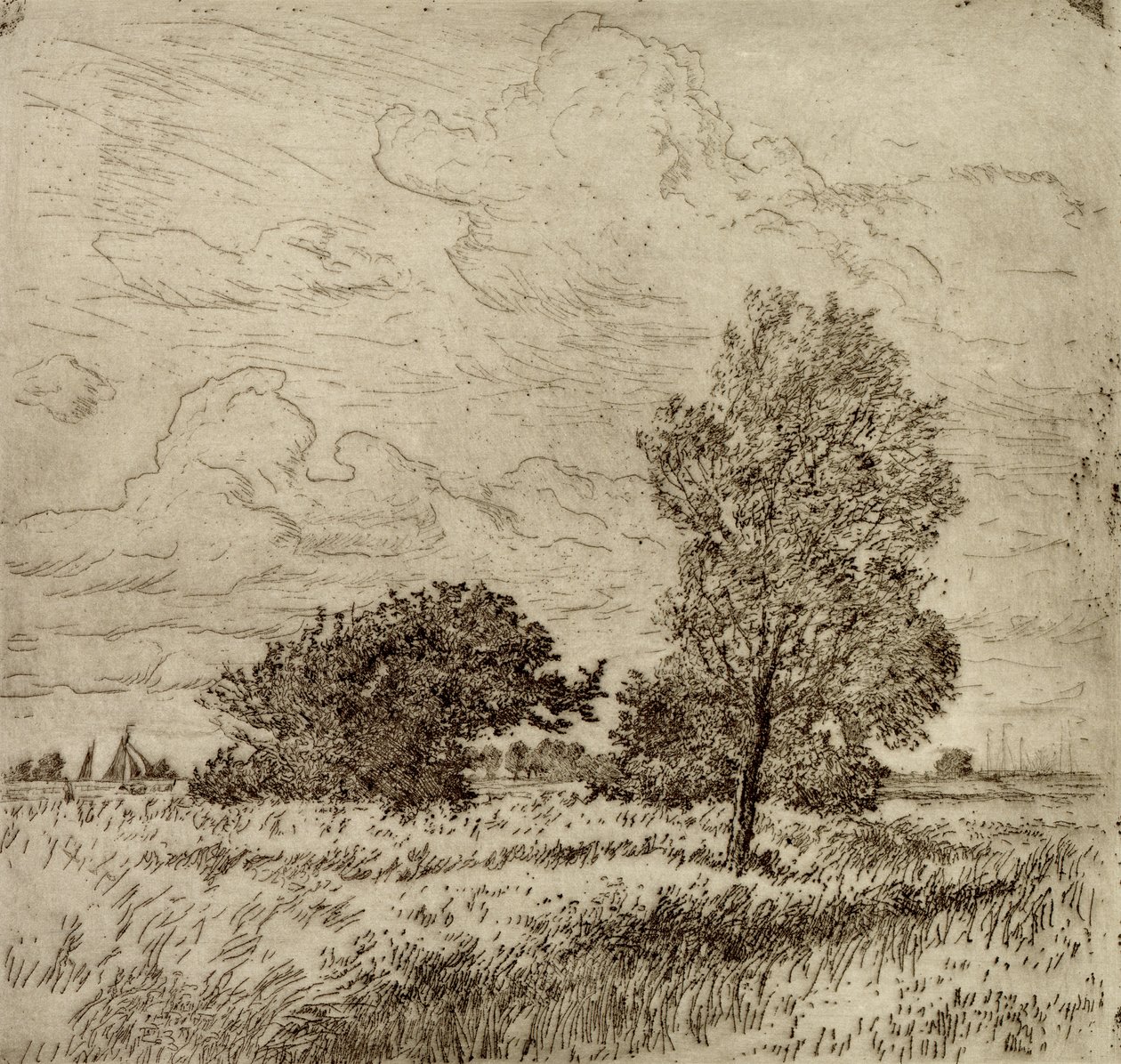 Kesätuuli, 1904-06 (kuivapiste) tekijältä Jean Paul Kayser
