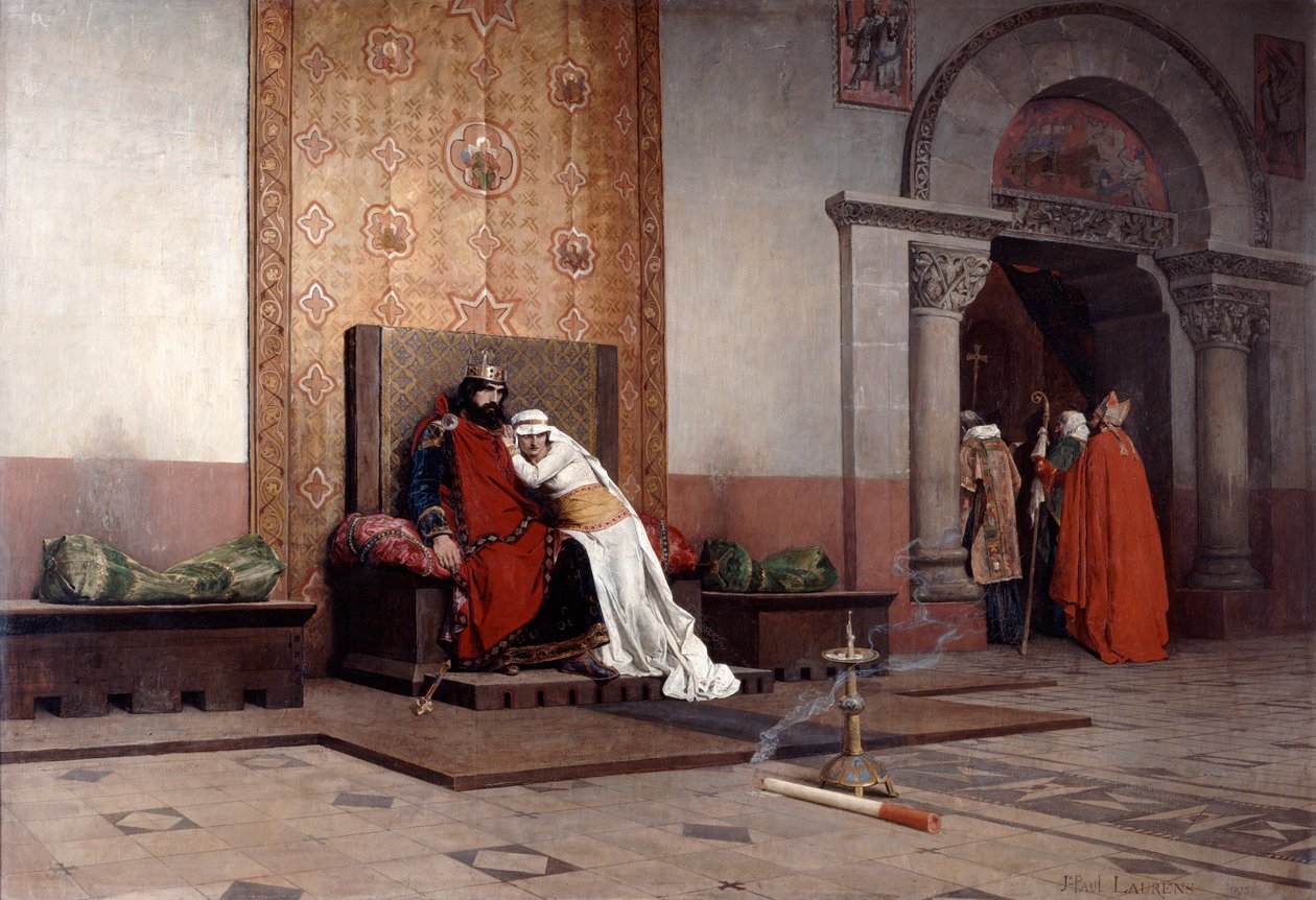 Robert hurskaan ekskommunikaatio, 1875 tekijältä Jean Paul Laurens