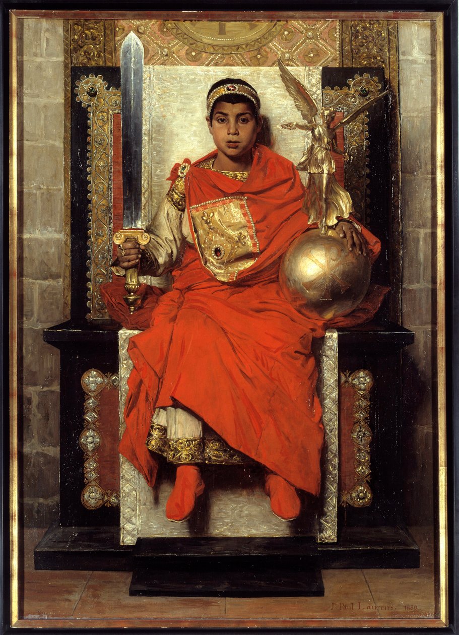 Alempi valtakunta: Flavius Honorius (384-423). Maalaus lännen ensimmäisestä keisarista (395-423), lapsi. Jean Paul Laurensin (1838-1921) maalaus tekijältä Jean Paul Laurens