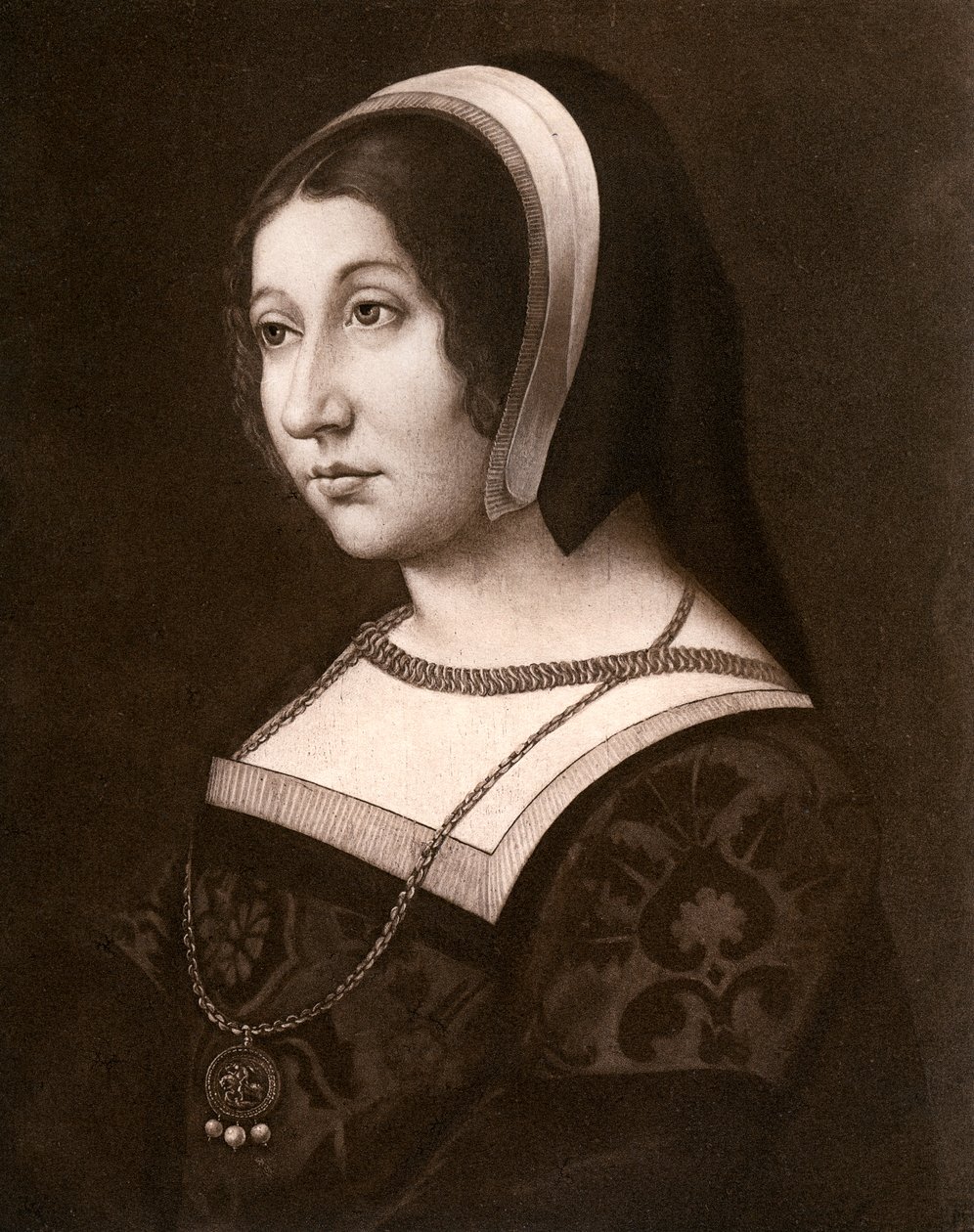 Tuntematon nainen, joka tunnettiin aiemmin nimellä Margaret Tudor, c1520, 1902. tekijältä Jean Perreal