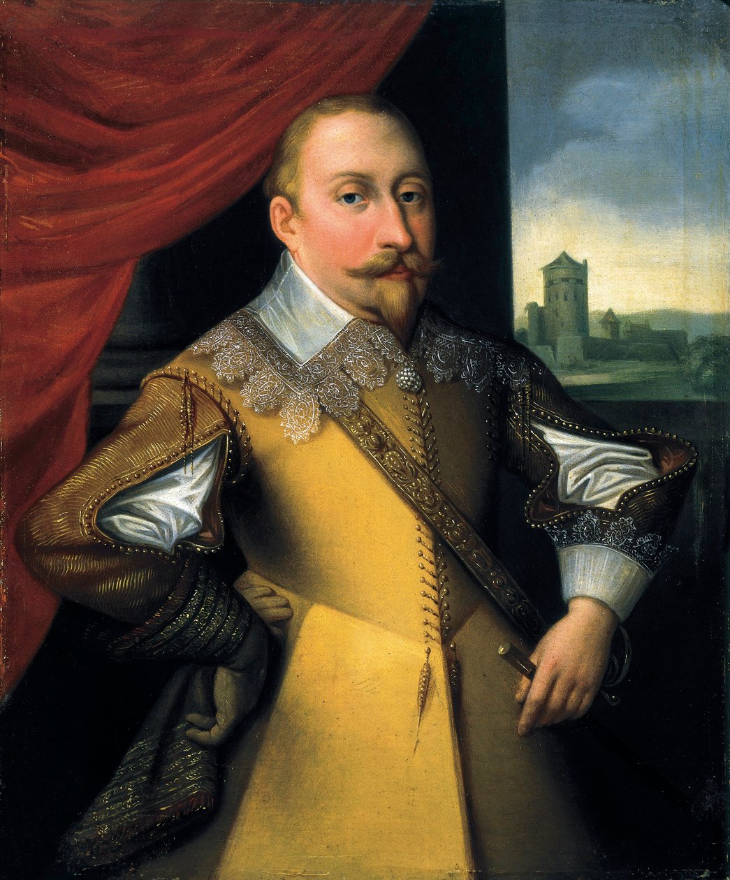 Kustaa II Adolfin muotokuva (öljy kankaalle) tekijältä Jean Pierre (1806 39) Decreuse