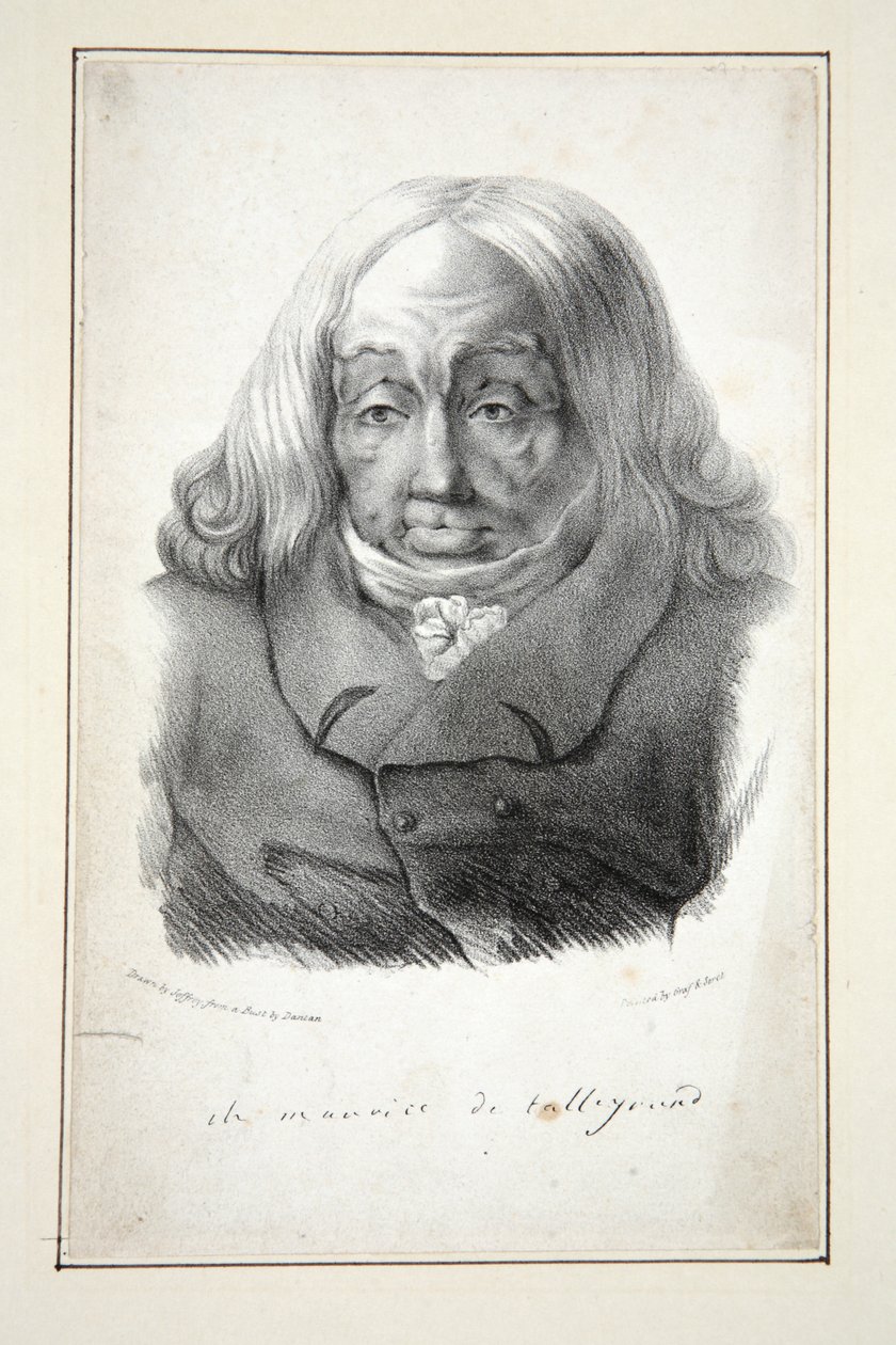 Muotokuva Talleyrandista, 79, pub.1835 (kaiverrus) tekijältä Jean Pierre (after) Dantan