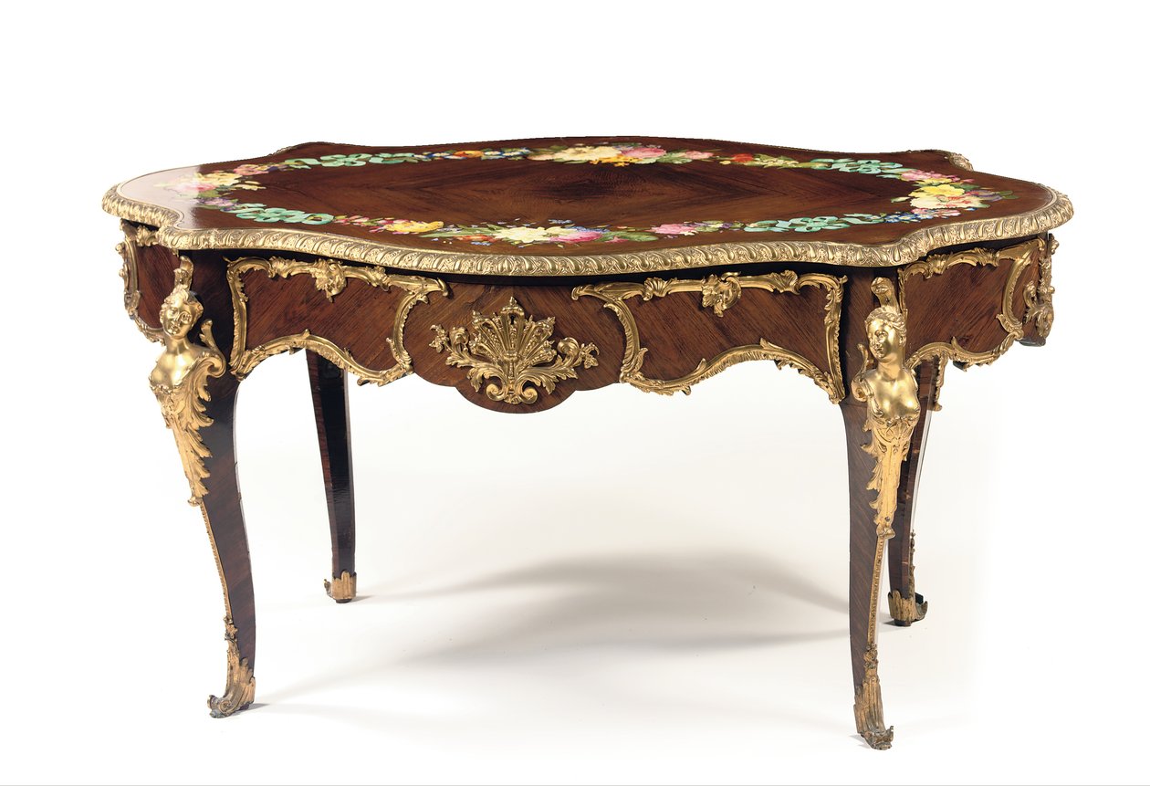 Napoleon III -keskipöytä, n. 1856 (ruusupuu & emali) (katso myös 476435 ja 476436) tekijältä Jean Pierre Alexandre Tahan