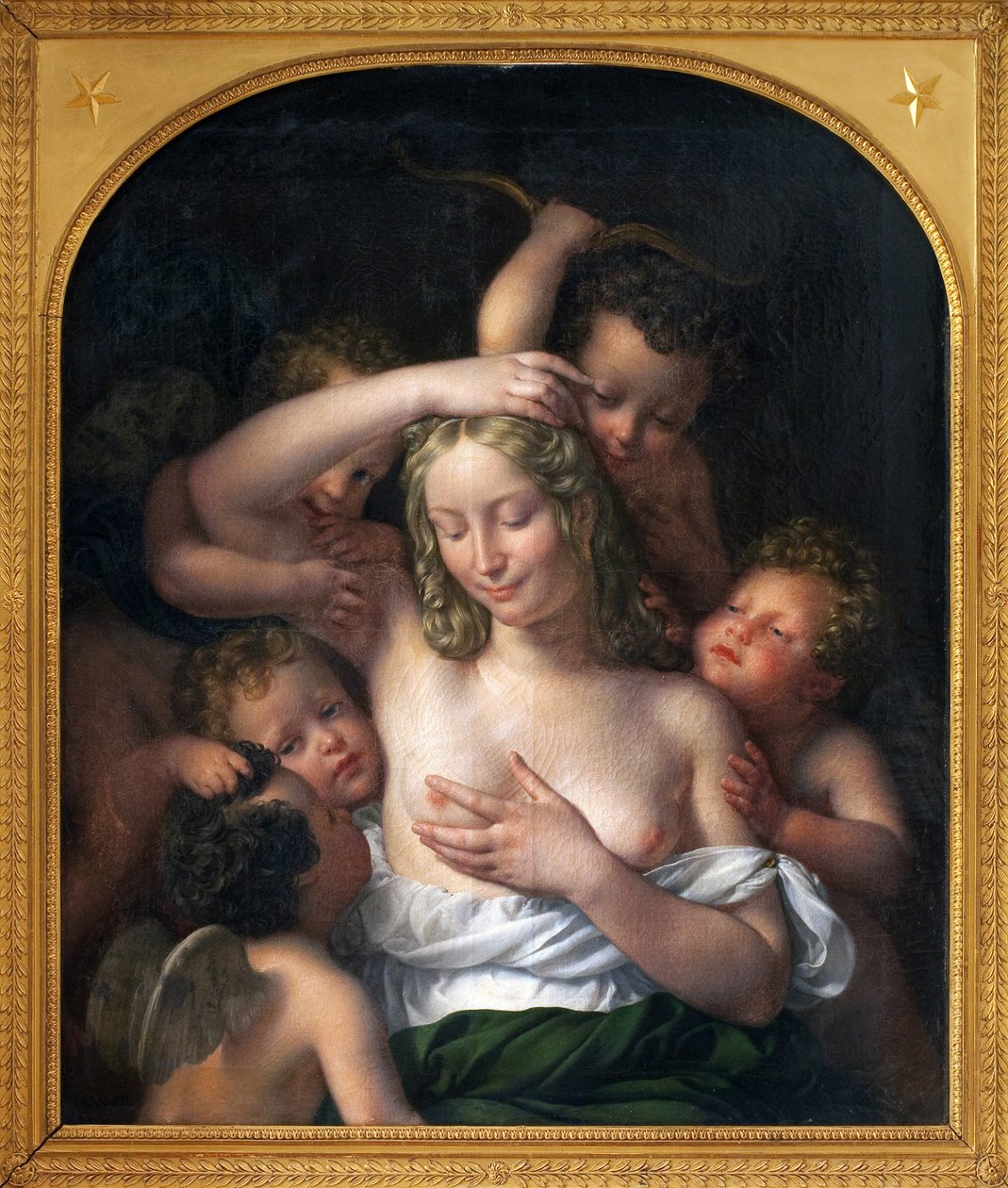 Nymfi ja rakkaus. Jean Pierre Grangerin (1779-1840) maalaus, öljy puulle, 96,5 x 82 cm tekijältä Jean Pierre Granger