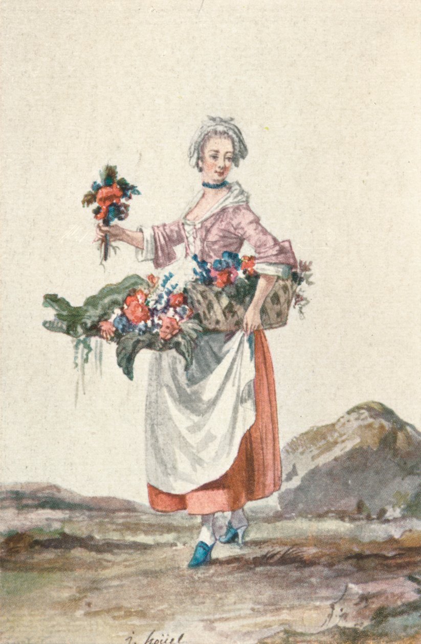 La Bouquetiere Garcon Cafetier, 1700-luku, 1903 tekijältä Jean Pierre Houel