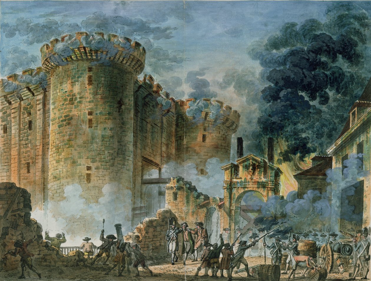 Bastillen valloitus 14. heinäkuuta 1789 tekijältä Jean Pierre Houel