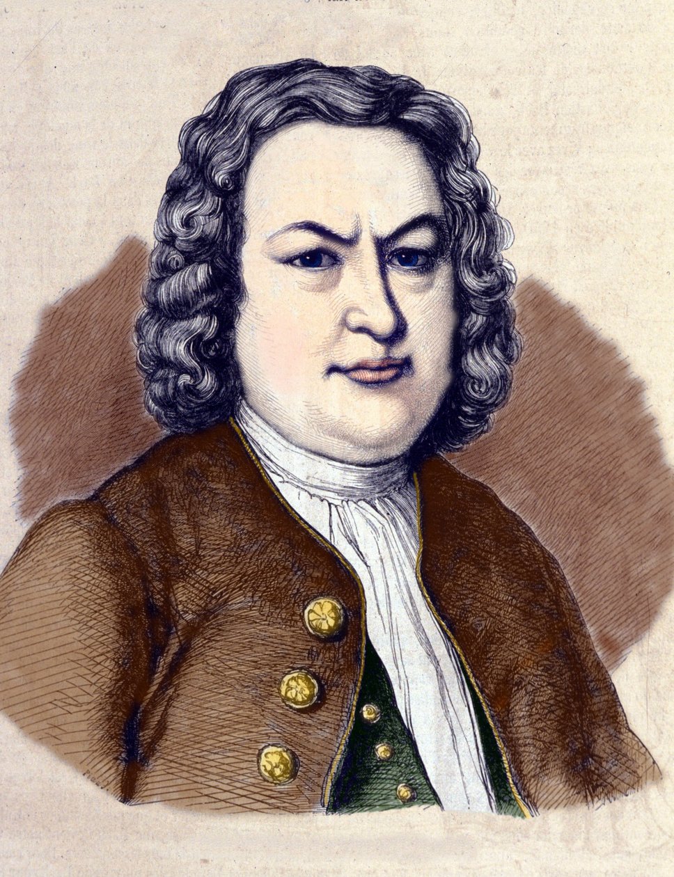 John Sebastien Bachin muotokuva (Johann Sebastian Bach tekijältä Jean Pierre Laurens