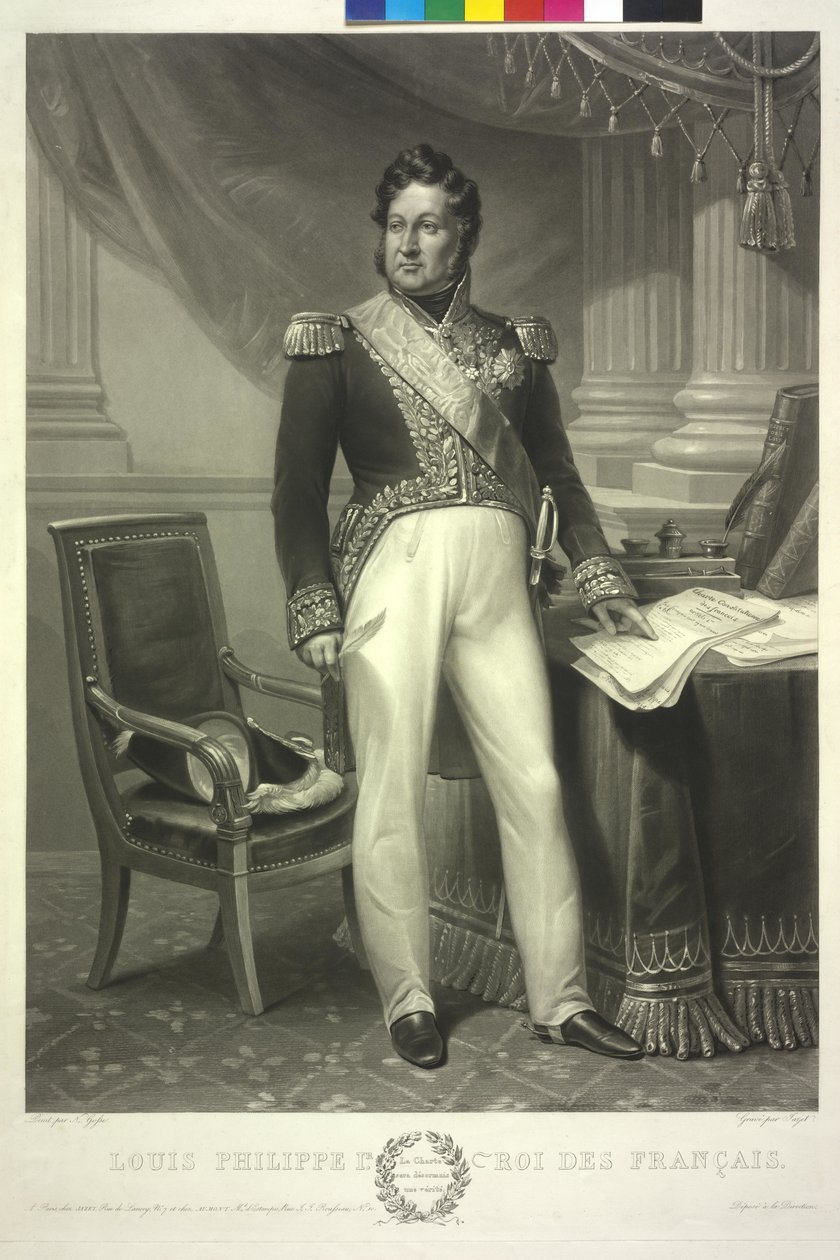 Ranskan kuningas Louis Philipp (akvatintti) tekijältä Jean Pierre Marie Jazet
