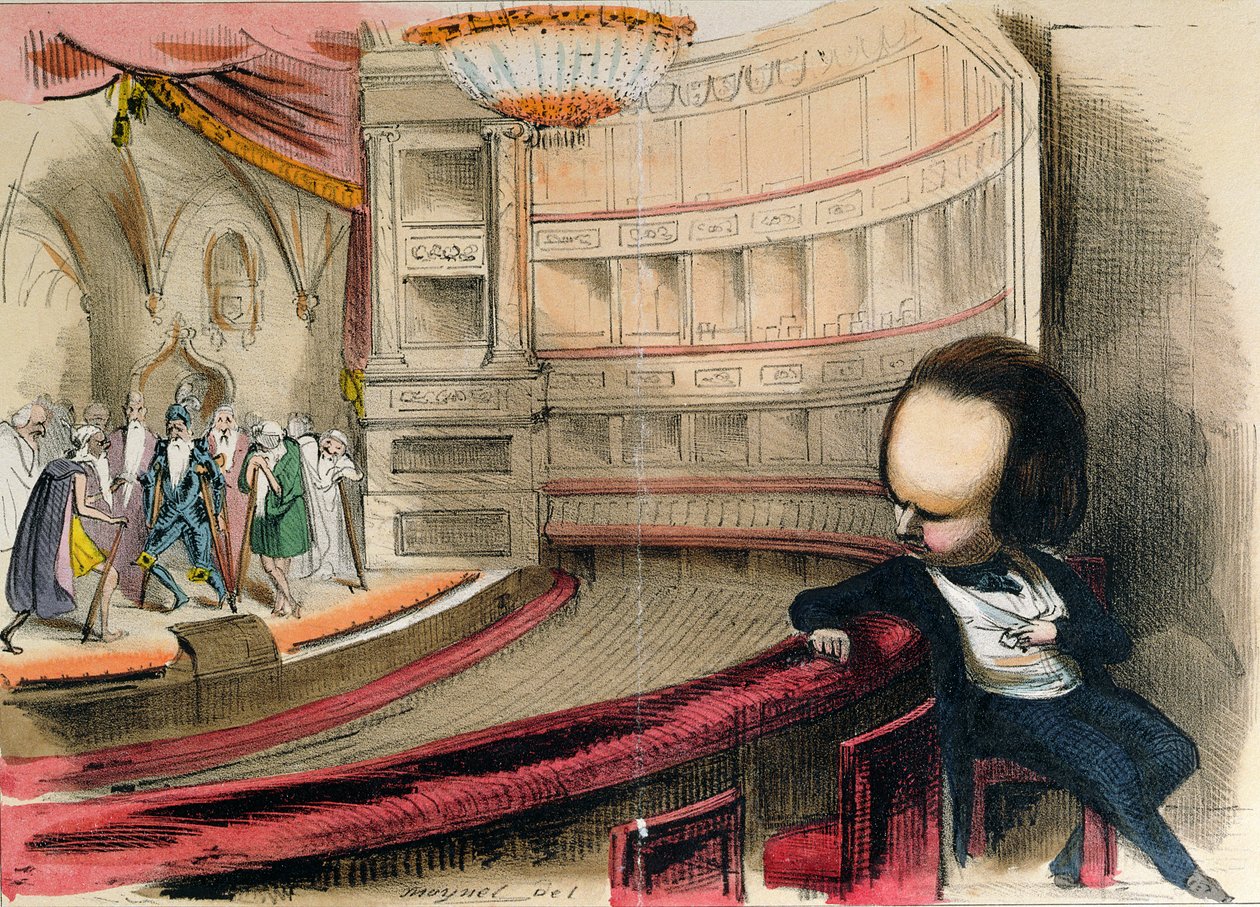 "Les Bulos Graves", karikatyyri Victor Hugosta (1802-85) ja hänen näytelmänsä "Les Burgraves" (1843), "La Caricature" -lehdestä tekijältä Jean Pierre Moynet
