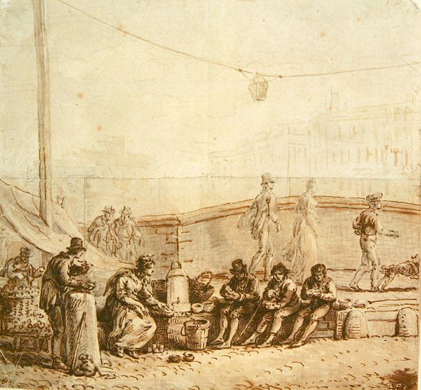 Kahvinmyyjä Pont-Neufilla, 1819 tekijältä Jean Pierre Norblin de La Gourdaine