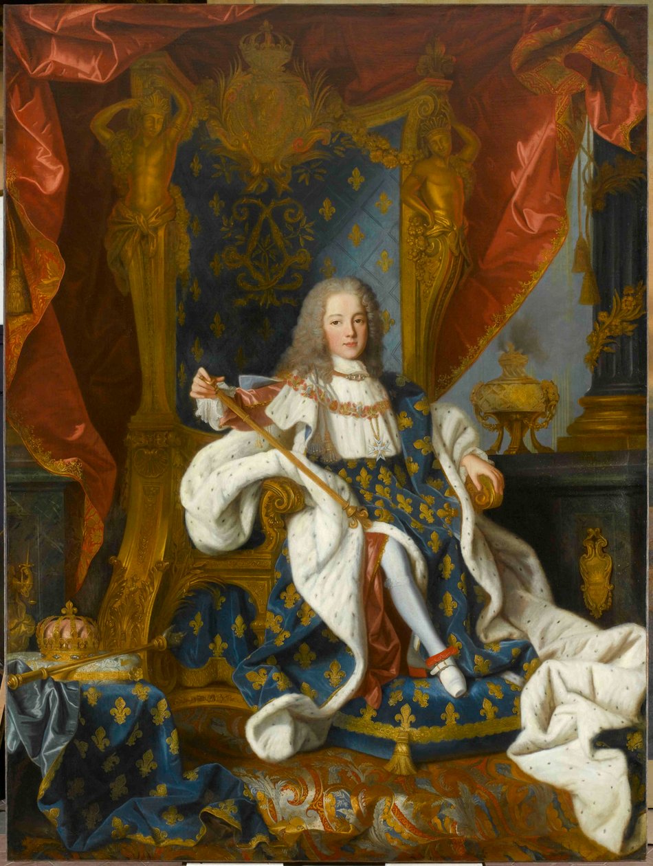 Ludvig XV:n muotokuva vuosina 1710-1774 Ranskan kuningas 9-vuotiaana 1719. tekijältä Jean Ranc