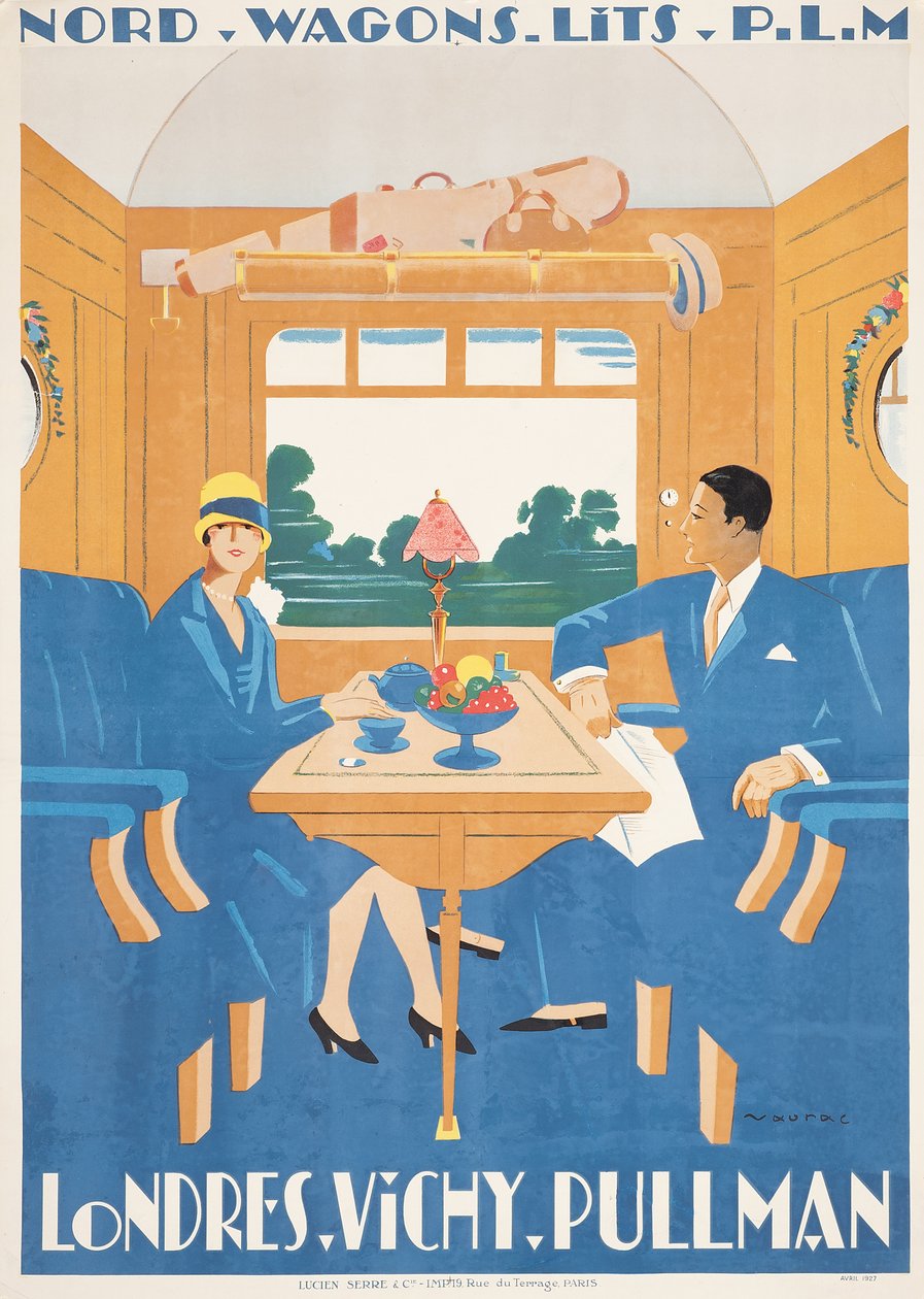 Mainosjuliste Lontoosta Vichy Pullman -pikajunaan tekijältä Jean Raoul Chaurand Naurac